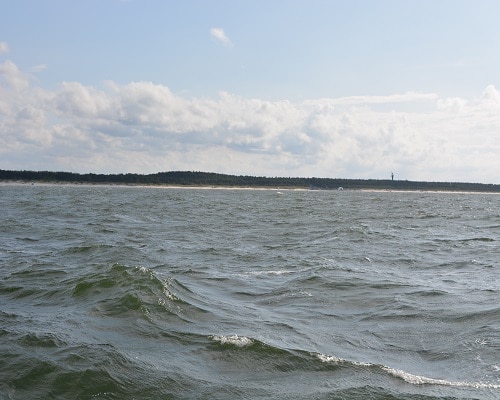 Widok na plażę z Bałtyku