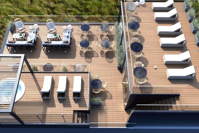 Resort Holiday Home Jarosławiec wizualizacja nowej części budynku - taras