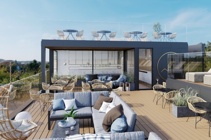 Resort Holiday Home Jarosławiec wizualizacja nowej części budynku taras